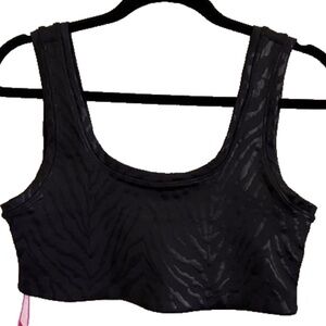 Brand New With Tags Terez Black Zebra Print Foil Sports Bra L